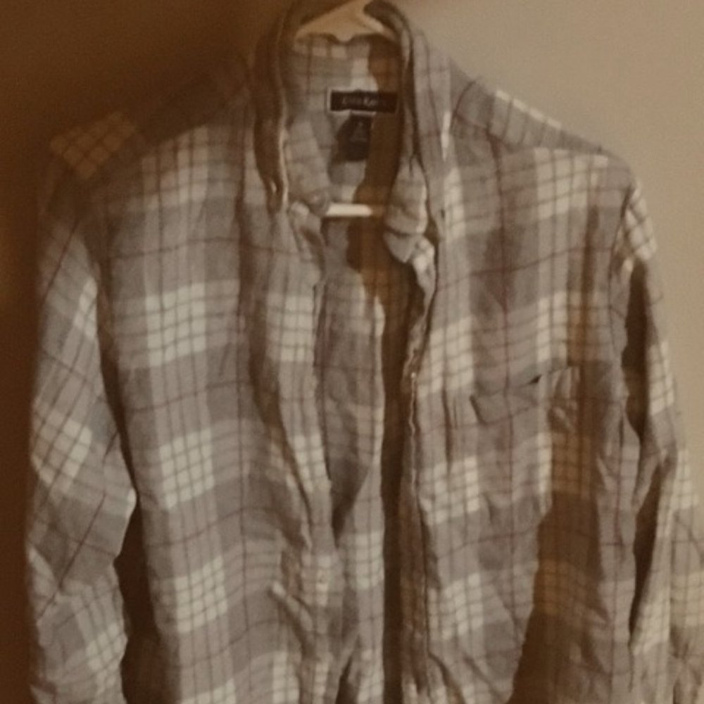 Gray and White flannel shirt